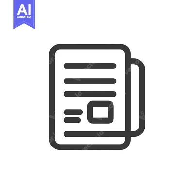 Aset desain premium: Minimalist Newspaper Icon with Rounded Edges and Bold Lines