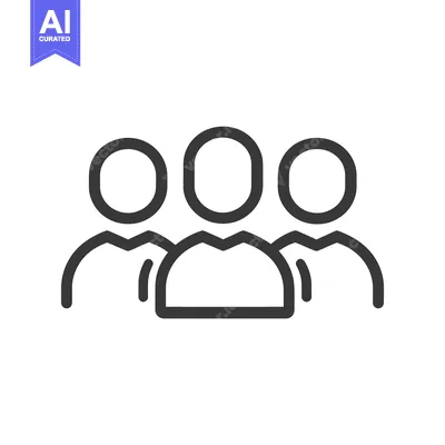 Aset premium populer: A simple black and white illustration of three people standing togethe