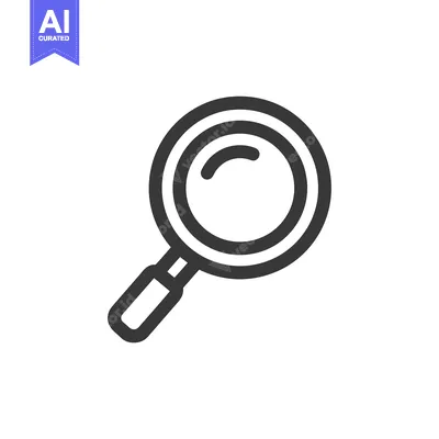 Aset premium populer: Minimalist Magnifying Glass Icon on White Background
