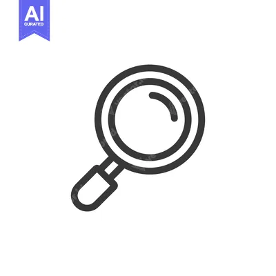 Premium design asset: Simple Magnifying Glass Icon on White Background, Minimalist Design