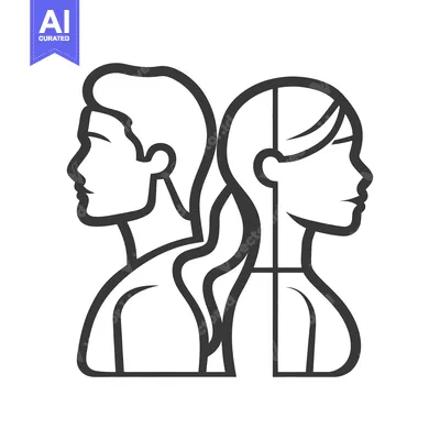 Popular premium asset: Male and Female Silhouettes Shown Back to Back in Profile
