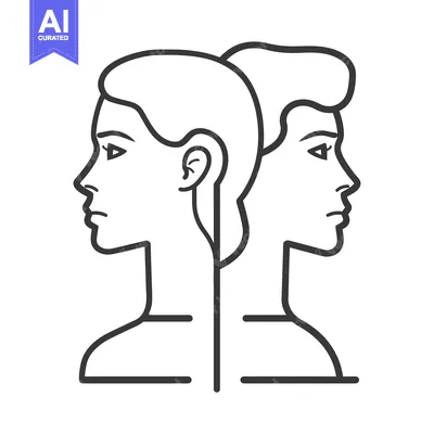 Popular premium asset: A graphic depicts two faces side by side in opposite directions