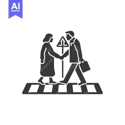Aset premium populer: Man and woman shaking hands on a crosswalk