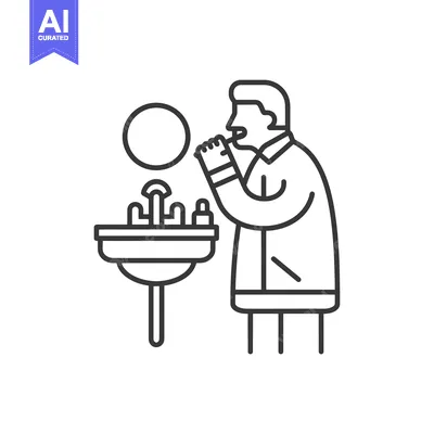 Popular premium asset: Man Brushing His Teeth in Front of a Bathroom Sink