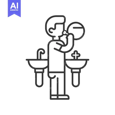 Popular premium asset: Man brushing his teeth in front of a mirror