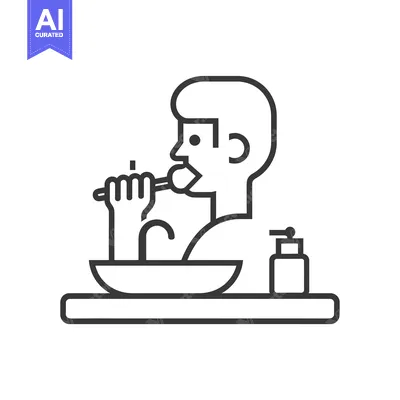Popular premium asset: Man Brushing Teeth in Bathroom with Sink and Soap Dispenser