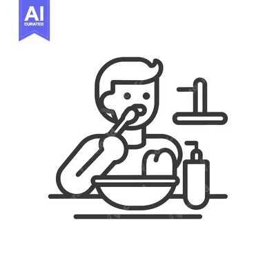 Man Brushing Teeth in Bathroom with Toothpaste and Cup
