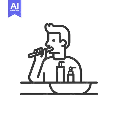 Man Brushing Teeth with Toothbrush and Toothpaste