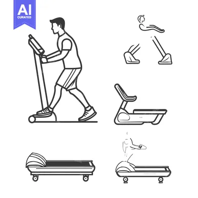 Popular premium asset: Man Exercising on a Treadmill with Other Treadmill Variations