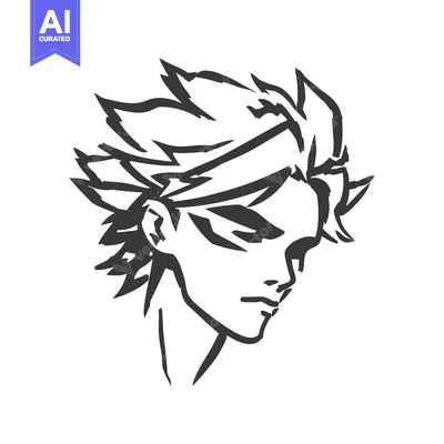 Aset premium populer: Stylized Portrait Sketch: Angular Features, Bold Strokes, Modern Aesth