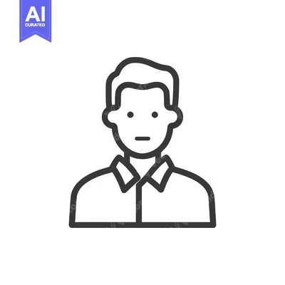 Popular premium asset: Minimalist Man Icon: Simple Line Art Portrait with Shirt Collar Detail