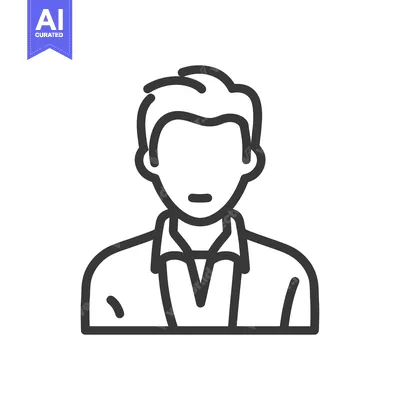 Premium design asset: Minimalist Line Art: Faceless Man in Shirt Icon