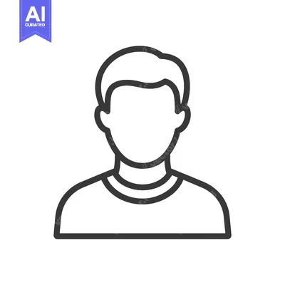Aset premium populer: Minimalist Man Icon: Faceless Figure in Outline Style on White Backgro