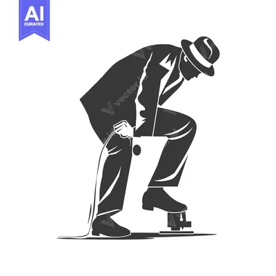 Aset premium populer: Man in Suit and Fedora Stepping on a Button