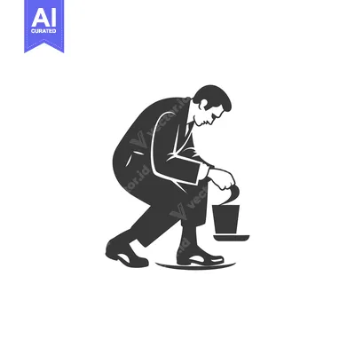 Aset premium populer: Man in Suit Kneeling and Holding a Hat