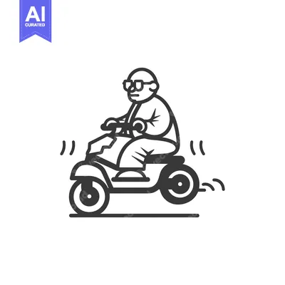 Aset premium populer: Man in Sunglasses Riding a Motor Scooter