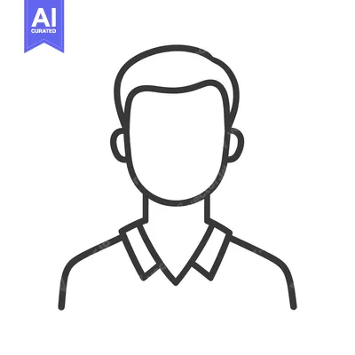 Aset desain premium: A simple outline illustration of a faceless human person
