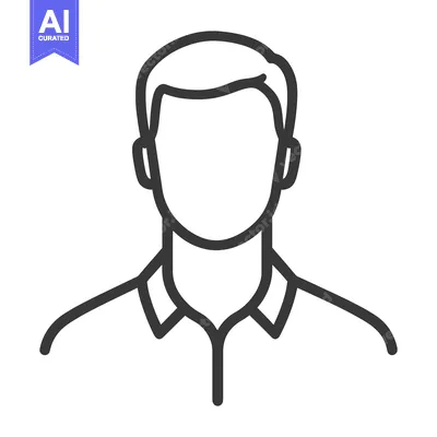 Aset premium populer: Line drawing of a man wearing a collared shirt