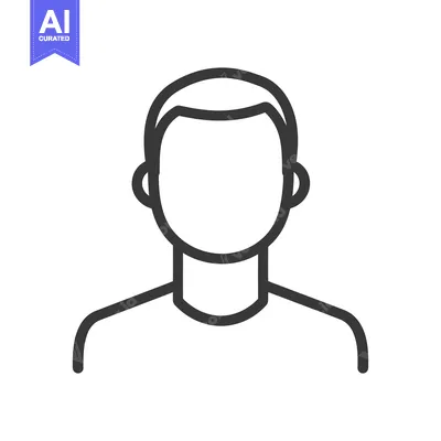 Aset premium populer: A simple line drawing depicting the upper portion of a person