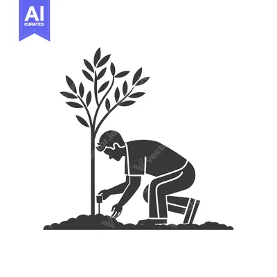 Aset premium populer: Man Planting a Tree in the Ground