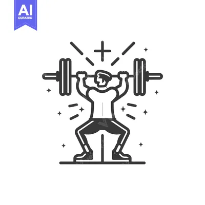 Premium design asset: Man Powerlifting with Cross Above Him