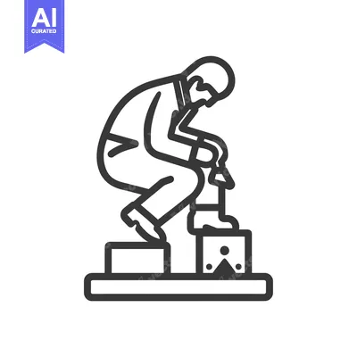 Aset desain premium: Man Reaching for the Top of a Staircase with His Right Foot