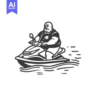 Aset premium populer: Man Riding a Jet Ski on Waves
