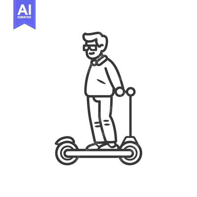Popular premium asset: Man Riding an Electric Scooter with Sunglasses