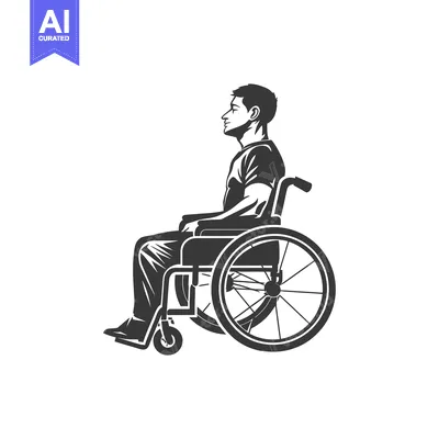 Aset premium populer: Man Sitting in a Wheelchair, Side View