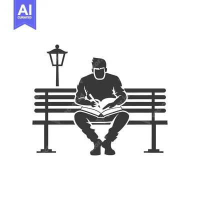 Aset premium populer: Man Sitting on a Bench with a Book and Pen