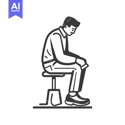 Man Sitting on a Stool with his Head Down