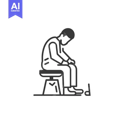 Man Sitting on a Stool With His Head Down