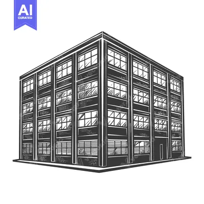 Popular premium asset: Vector illustration showing the side of a large industrial building st