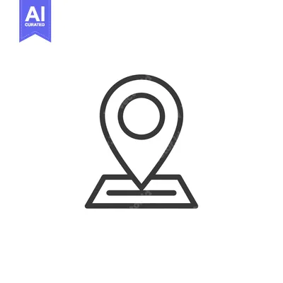 Aset desain premium: Minimalist Location Pin Icon with Flat Map Base, Vector Design