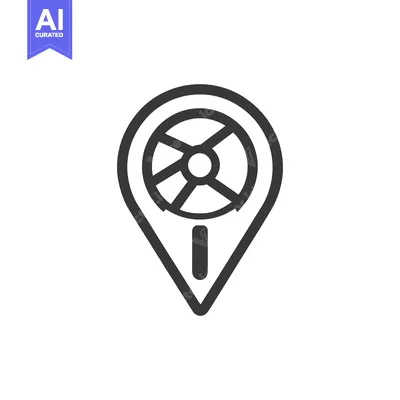 Aset desain premium: An Icon Showing Vehicle Navigation Location Pointer Symbol