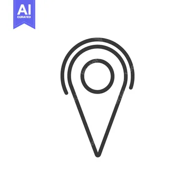 Aset premium populer: A simple black line icon representing a location marker