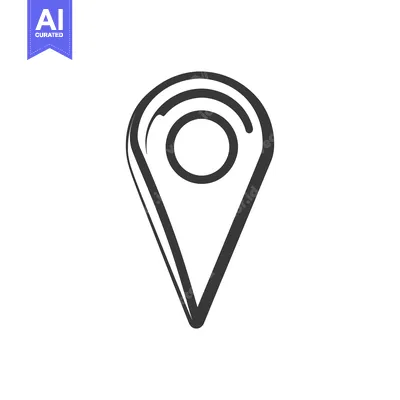 Aset premium populer: A minimalistic graphic illustration of a location pinpoint marker