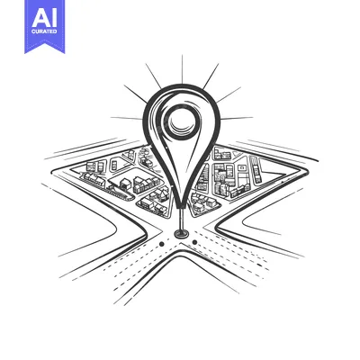 Aset premium populer: A drawn map depicts location with a significant location marker