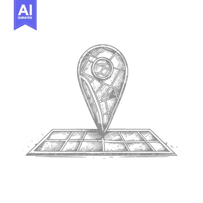 Premium design asset: A detailed illustration depicting a location marker on a map