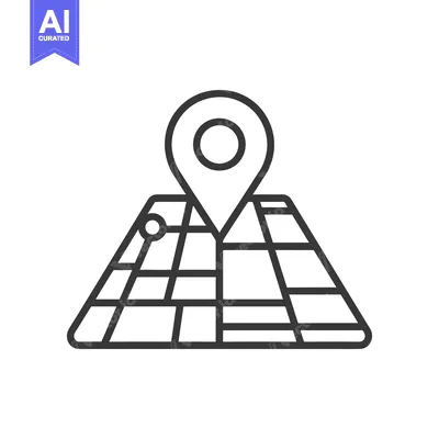 Aset premium populer: Simple map with location marker illustrating a specific destination