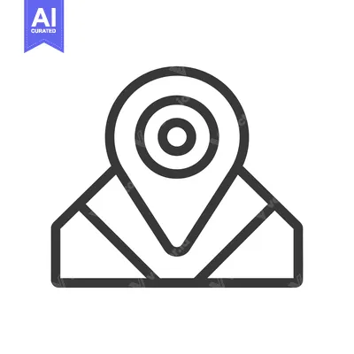 Aset premium populer: A simple icon representing a location on a map surface