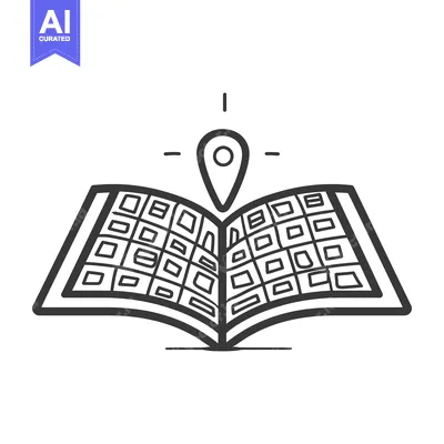 Popular premium asset: An open book displaying a location marker above its center