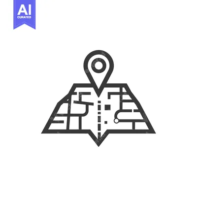 Aset desain premium: A vector illustration of a map with a location marker