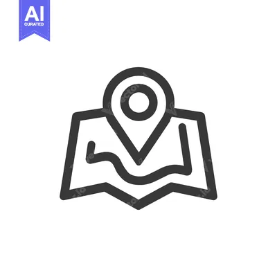 Aset premium populer: Minimalist Map Icon with Location Pin, Navigation Symbol