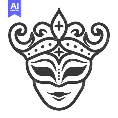 Premium design asset: An ornate black and white decorative masquerade mask design