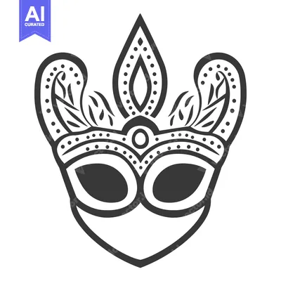 Aset desain premium: Decorated eye mask with ornate details and elegant pointed crown