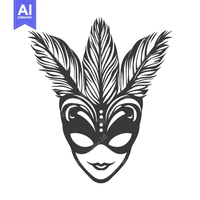 Popular premium asset: An elegant decorative mask with ornamental feathers atop its surface