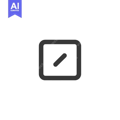 Aset desain premium: Minimalist Slash in Rounded Square Icon, Dark Gray on White Background