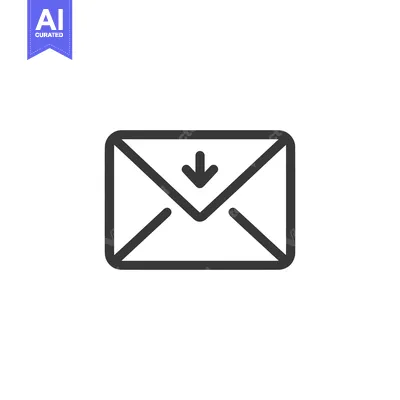 Popular premium asset: Minimalist Mail Icon with Arrow, Simple Design on White Background
