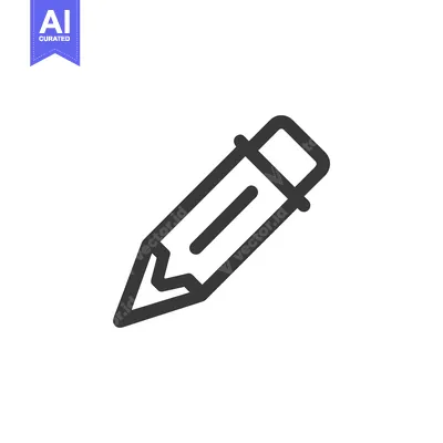 Popular premium asset: Simple Pencil Icon: Bold Outline on White Background, Minimalist Desig